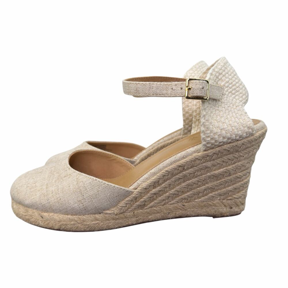J. Crew NEW Ankle-Strap Espadrille Wedges Heels Shoes Ivory Cream Size 8 $128 - Picture 8 of 12